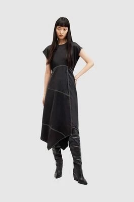Zdjęcie produktu AllSaints sukienka AGNES kolor czarny maxi rozkloszowana
