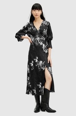 Zdjęcie produktu AllSaints sukienka ANI IONA DRESS kolor czarny midi rozkloszowana W003DA