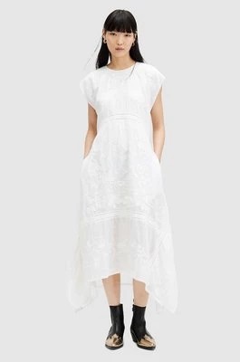 Zdjęcie produktu AllSaints sukienka bawełniana GIANNA EMB DRESS kolor biały maxi rozkloszowana WD588Z