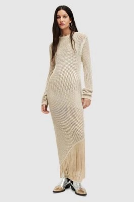 Zdjęcie produktu AllSaints sukienka JESSE DRESS kolor brązowy maxi dopasowana WD596Z