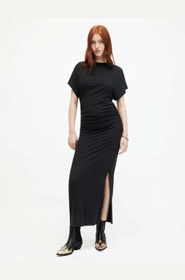 Zdjęcie produktu AllSaints sukienka NATALIE kolor czarny midi dopasowana