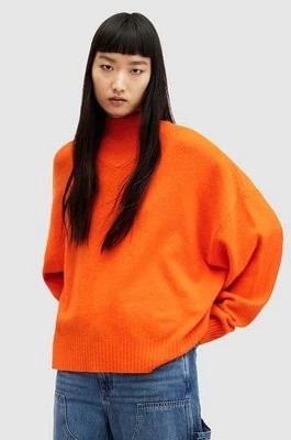 Zdjęcie produktu AllSaints sweter ASHA kolor pomarańczowy ciepły z golfem