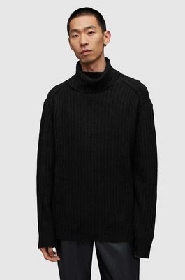 Zdjęcie produktu AllSaints sweter wełniany VARID kolor czarny ciepły z golferm