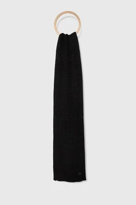 Zdjęcie produktu AllSaints szalik z domieszką wełny kolor czarny gładki