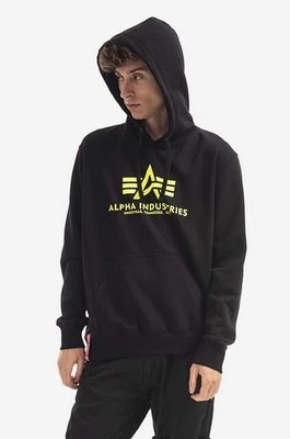 Zdjęcie produktu Alpha Industries bluza męska kolor czarny z kapturem z nadrukiem 178312NP.478-CZARNY