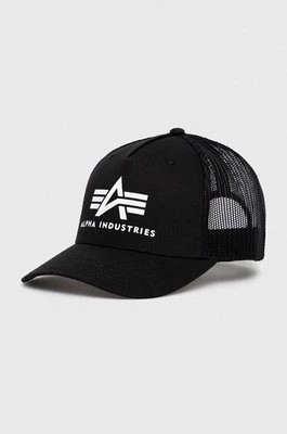 Zdjęcie produktu Alpha Industries czapka bawełniana kolor czarny z nadrukiem 186902.03-Black