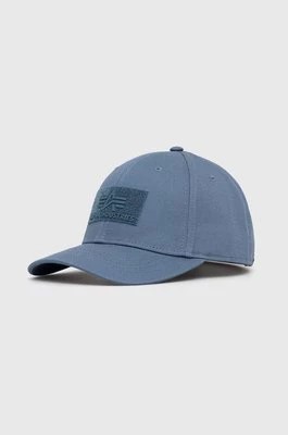 Zdjęcie produktu Alpha Industries czapka bawełniana kolor niebieski z aplikacją