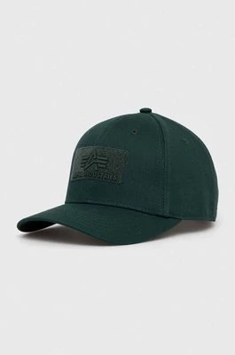 Zdjęcie produktu Alpha Industries czapka bawełniana kolor zielony z aplikacją 168903.610-NavyGreen