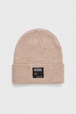 Zdjęcie produktu Alpha Industries czapka kolor beżowy z grubej dzianiny