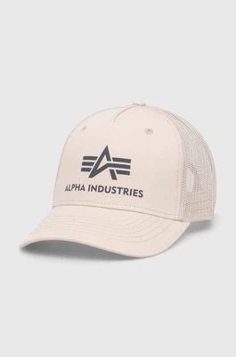 Zdjęcie produktu Alpha Industries czapka z daszkiem kolor beżowy z nadrukiem