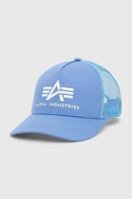 Zdjęcie produktu Alpha Industries czapka z daszkiem kolor niebieski z nadrukiem