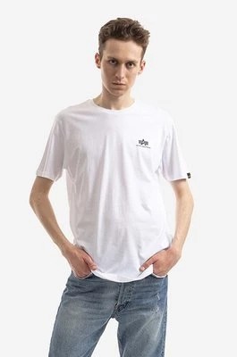Zdjęcie produktu Alpha Industries t-shirt bawełniany kolor biały z nadrukiem 128507CP.573-BIALY