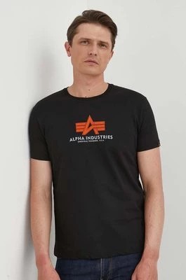 Zdjęcie produktu Alpha Industries t-shirt bawełniany kolor czarny wzorzysty
