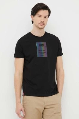 Zdjęcie produktu Alpha Industries t-shirt bawełniany kolor czarny z nadrukiem 126501RR.03-Black