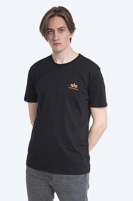 Zdjęcie produktu Alpha Industries t-shirt bawełniany kolor czarny z nadrukiem 128507RP.614-CZARNY