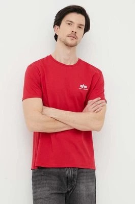 Zdjęcie produktu Alpha Industries t-shirt bawełniany kolor czerwony z nadrukiem 188505.328-SpeedRed