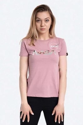 Zdjęcie produktu Alpha Industries t-shirt bawełniany NASA PM kolor różowy 198053.487-ROZOWY