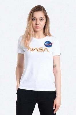 Zdjęcie produktu Alpha Industries t-shirt bawełniany NASA Pm T kolor biały 198053.438-BIALY