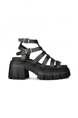 Zdjęcie produktu Altercore sandały skórzane Vegan damskie kolor czarny na platformie