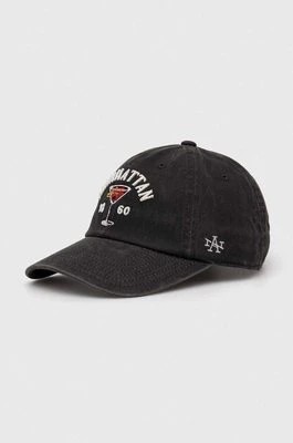 Zdjęcie produktu American Needle czapka z daszkiem bawełniana Manhattan kolor czarny z aplikacją