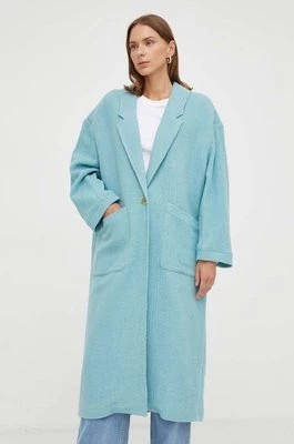 Zdjęcie produktu American Vintage płaszcz damski kolor turkusowy przejściowy