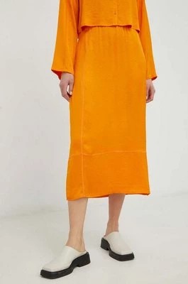 Zdjęcie produktu American Vintage spódnica kolor pomarańczowy midi prosta