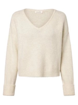Zdjęcie produktu american vintage Sweter damski z dodatkiem alpaki Kobiety drobna dzianina beżowy|biały jednolity,