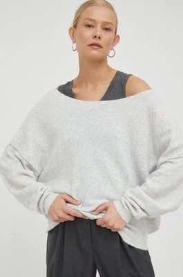 Zdjęcie produktu American Vintage sweter z domieszką wełny PULL ML COL BATEAU kolor szary DAM225