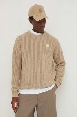 Zdjęcie produktu American Vintage sweter z domieszką wełny PULL ML COL ROND męski kolor beżowy MCRA18AE24