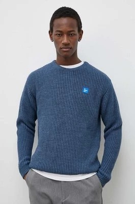 Zdjęcie produktu American Vintage sweter z domieszką wełny PULL ML COL ROND męski kolor niebieski MCRA18AE24