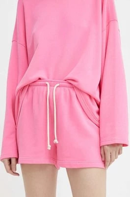 Zdjęcie produktu American Vintage szorty SHORT COURT damskie kolor różowy gładkie high waist HAPY09AE24