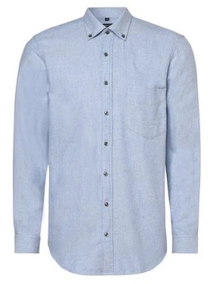 Zdjęcie produktu Andrew James Koszula męska Mężczyźni Regular Fit Bawełna niebieski wypukły wzór tkaniny button down,