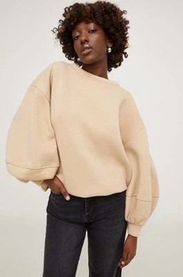 Zdjęcie produktu Answear Lab bluza bawełniana damska kolor beżowy gładka
