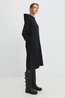 Zdjęcie produktu Answear Lab bluza damska kolor czarny z kapturem gładka