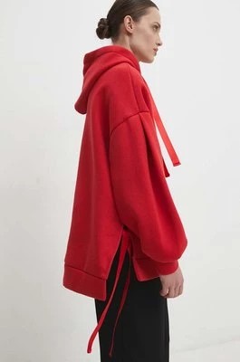 Zdjęcie produktu Answear Lab bluza damska kolor czerwony z kapturem gładka
