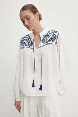 Zdjęcie produktu Answear Lab bluzka bawełniana damska kolor biały z aplikacją