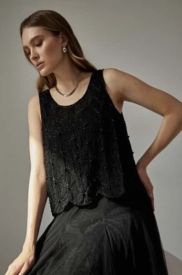 Zdjęcie produktu Answear Lab bluzka damska kolor czarny w kwiaty