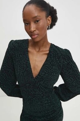Zdjęcie produktu Answear Lab bluzka damska kolor zielony wzorzysta