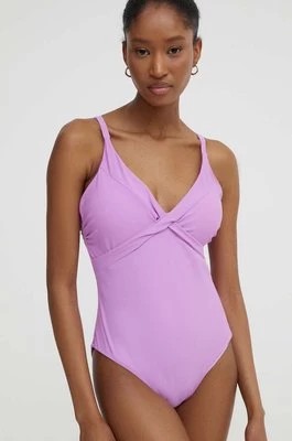 Zdjęcie produktu Answear Lab jednoczęściowy strój kąpielowy kolor fioletowy lekko usztywniona miseczka