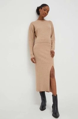 Zdjęcie produktu Answear Lab komplet sweter i spódnica kolor brązowy