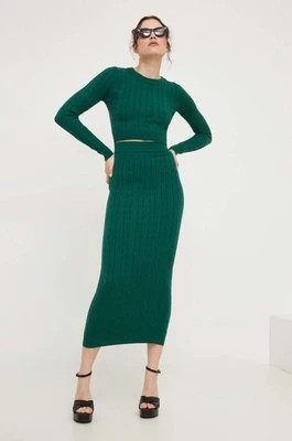 Zdjęcie produktu Answear Lab komplet - sweter i spódnica kolor zielony