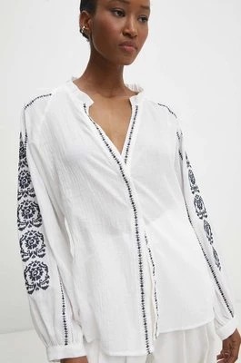 Zdjęcie produktu Answear Lab koszula bawełniana damska kolor biały regular ze stójką