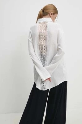Zdjęcie produktu Answear Lab koszula bawełniana damska kolor biały relaxed z kołnierzykiem klasycznym