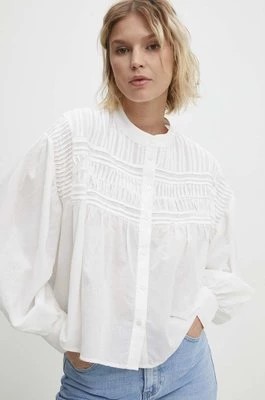 Zdjęcie produktu Answear Lab koszula bawełniana damska kolor biały relaxed ze stójką