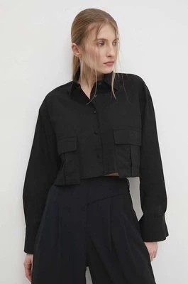 Zdjęcie produktu Answear Lab koszula bawełniana damska kolor czarny relaxed z kołnierzykiem klasycznym