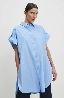 Zdjęcie produktu Answear Lab koszula bawełniana damska kolor niebieski relaxed z kołnierzykiem klasycznym