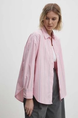Zdjęcie produktu Answear Lab koszula bawełniana damska kolor różowy relaxed z kołnierzykiem klasycznym