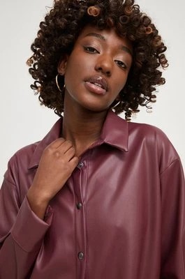 Zdjęcie produktu Answear Lab koszula damska kolor bordowy relaxed z kołnierzykiem klasycznym