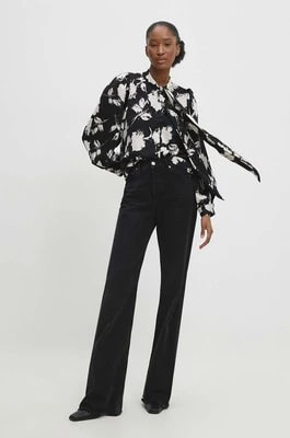 Zdjęcie produktu Answear Lab koszula damska kolor czarny regular z wiązanym dekoltem
