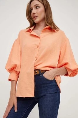 Zdjęcie produktu Answear Lab koszula damska kolor pomarańczowy relaxed z kołnierzykiem klasycznym